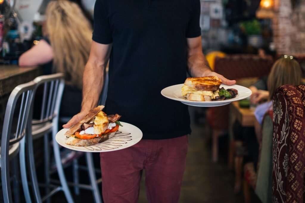 Couple enjoying a planned weekend breakfast date