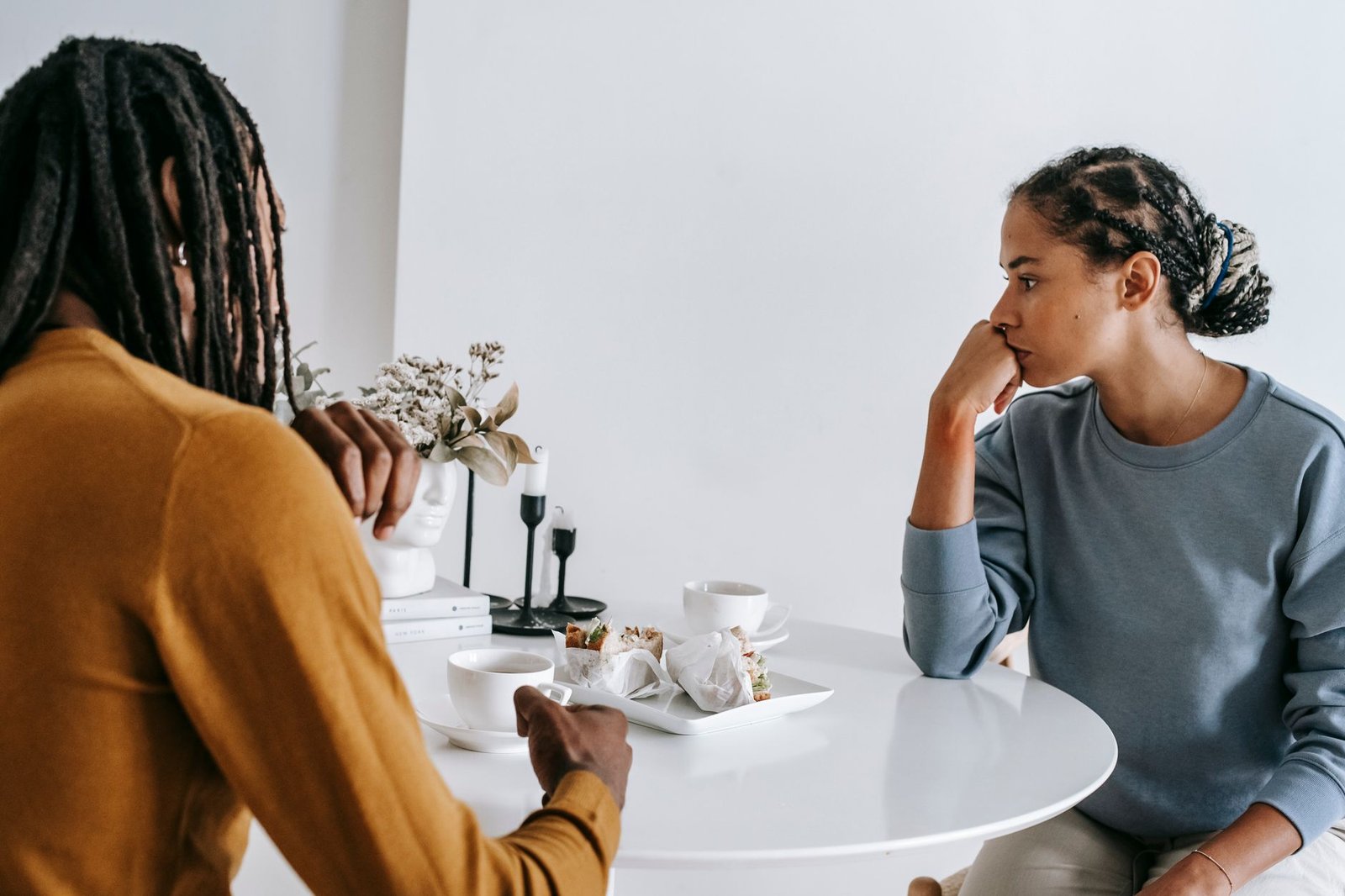 Woman feeling relieved after an honest conversation