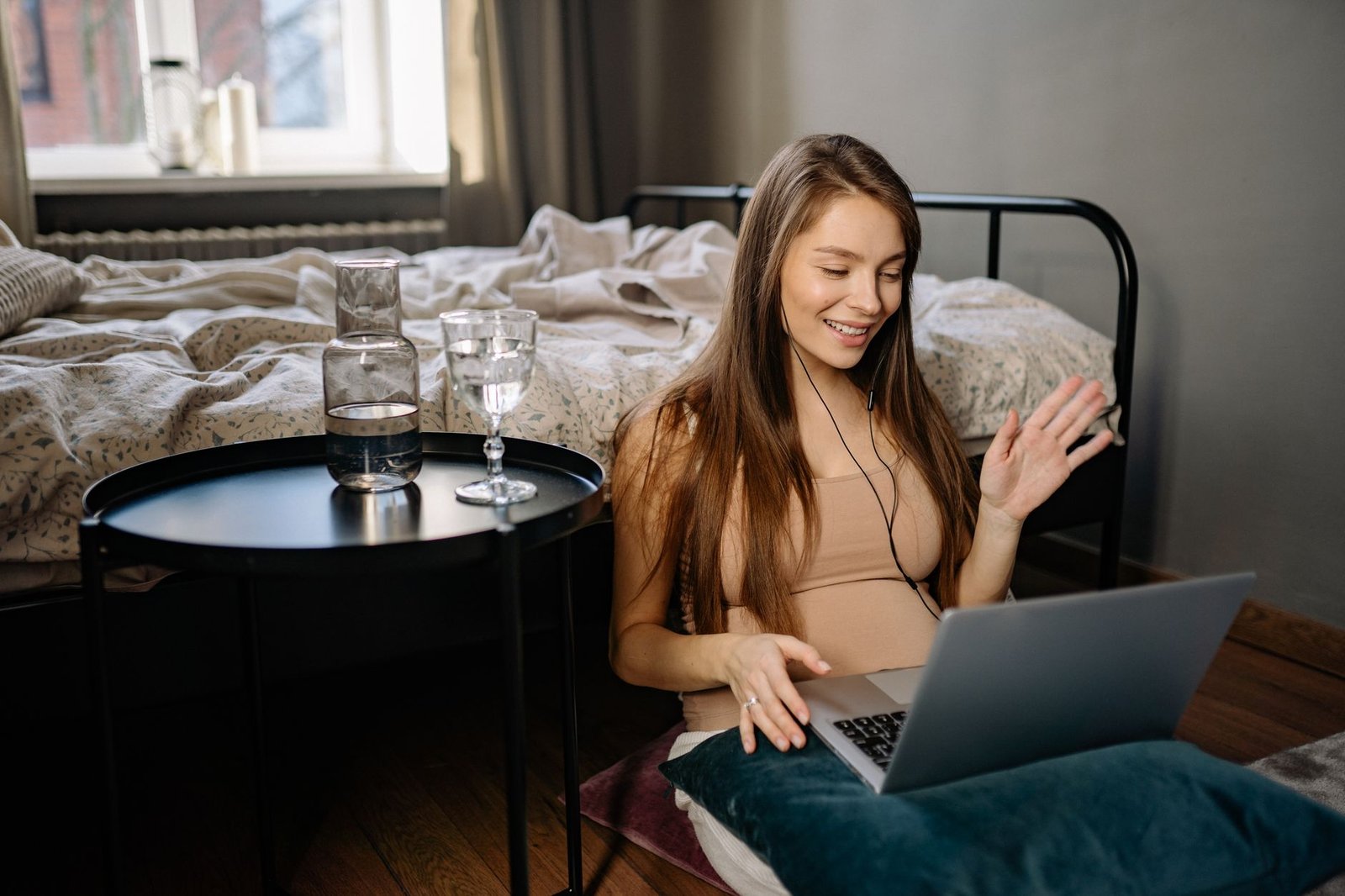 Woman being open on a video call to build trust with her long distance partner