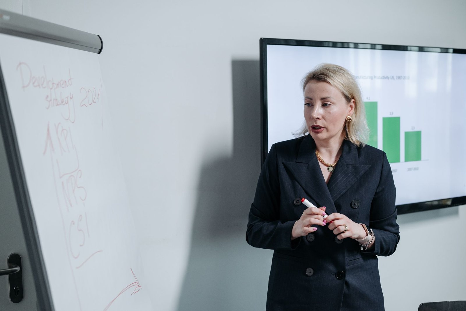 Woman feeling proud after a big work presentation